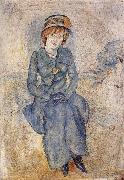 Aiermina wearing the green dress Jules Pascin